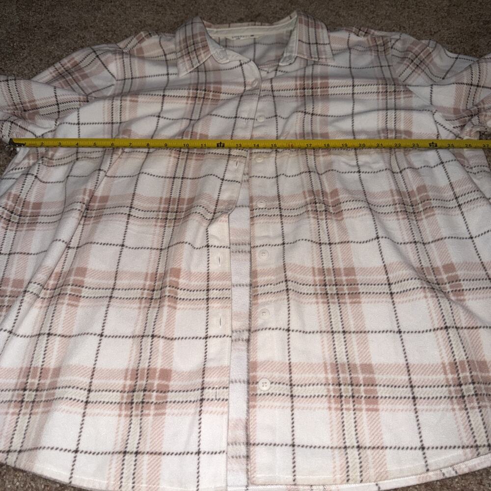 Riders By Lee Womens 2XL Flannel Button Up Tan Plaid (5B)